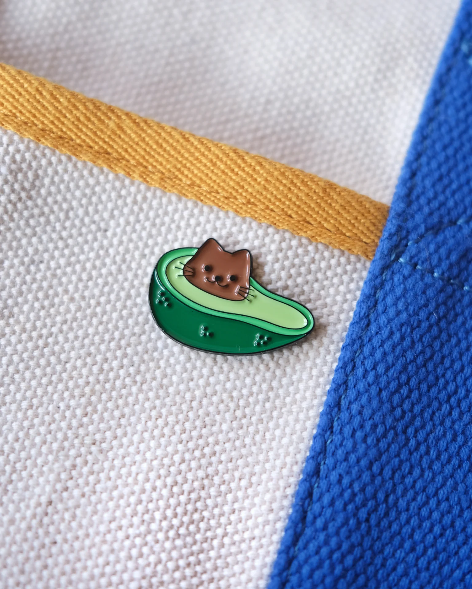 Avocado Cat Enamel Pin - Image 3