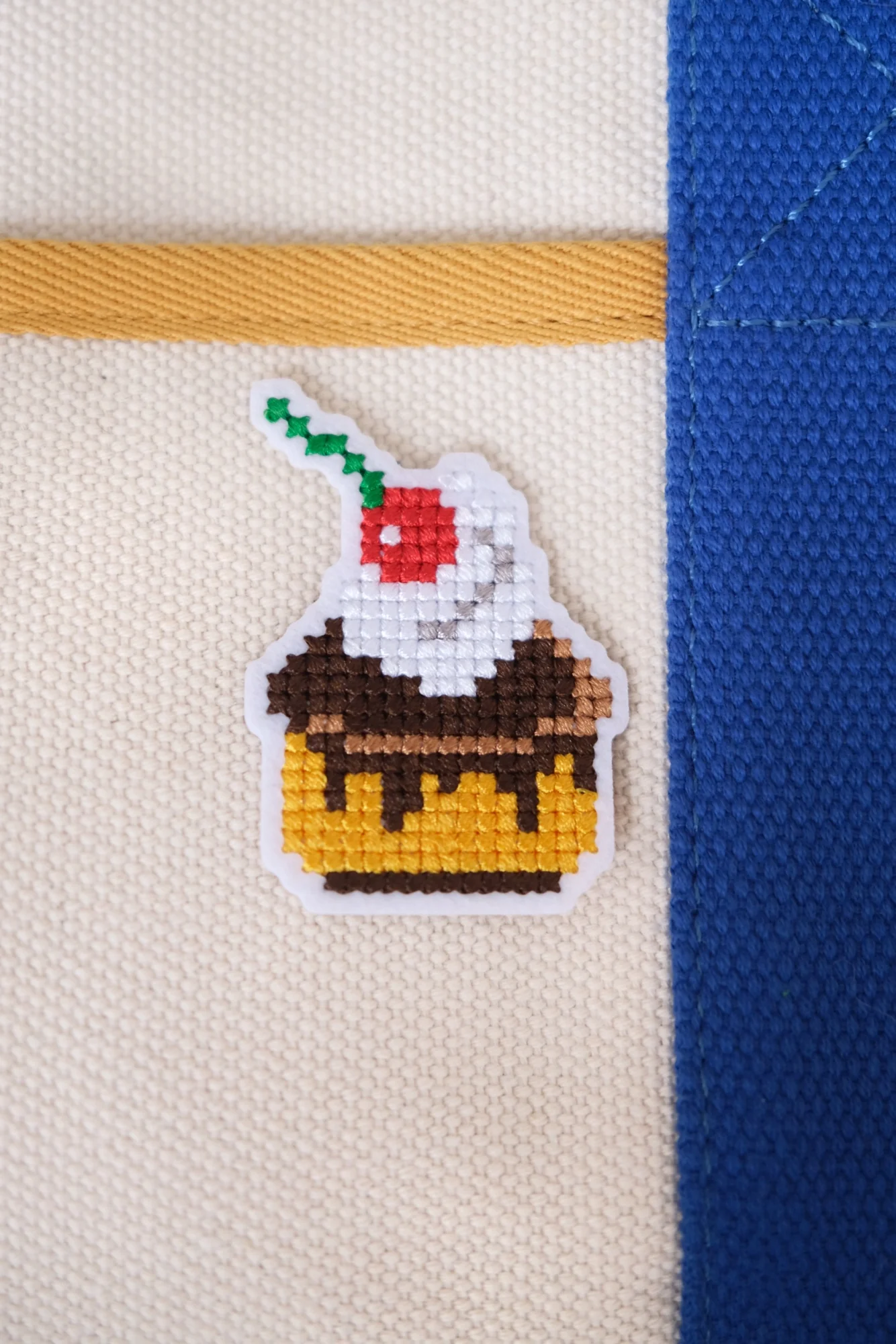 Cross Stitched Cupcake Iron-on Patch