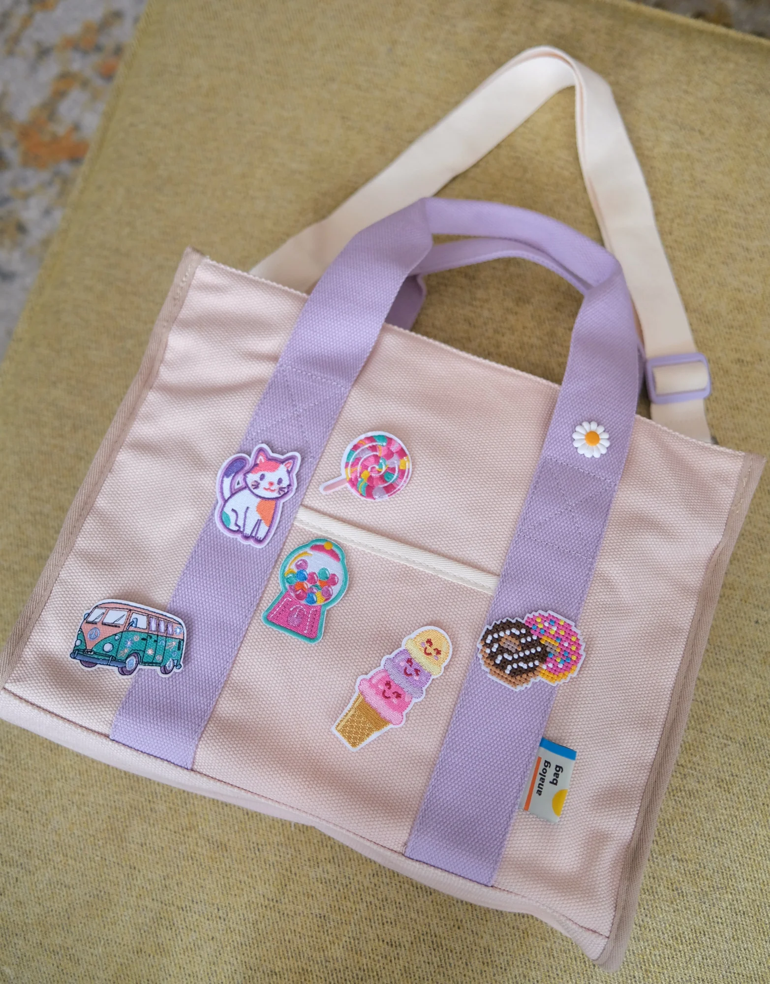 Cross Stitched Donut Iron-on Patch - Image 3