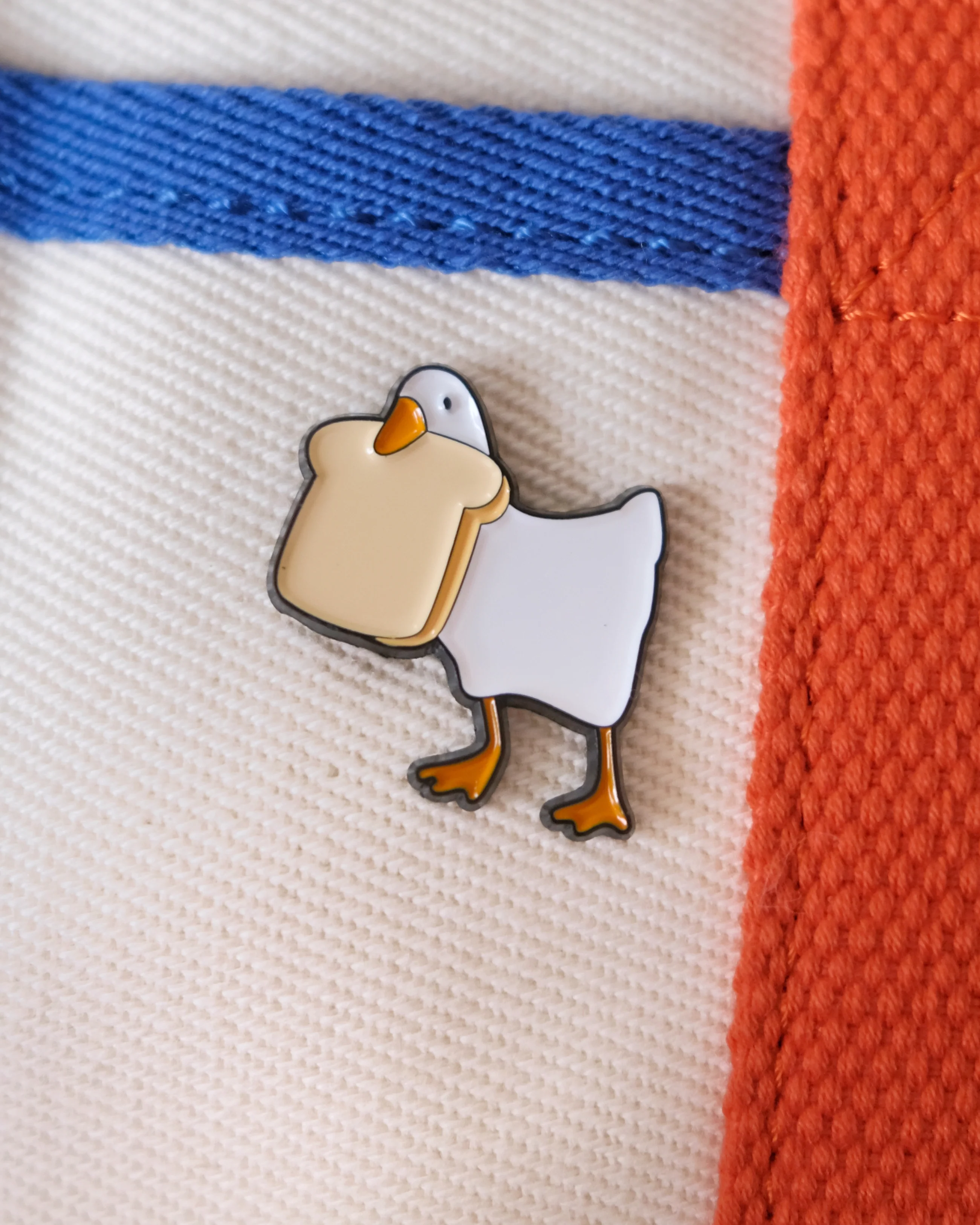 Goose with Bread Enamel Pin