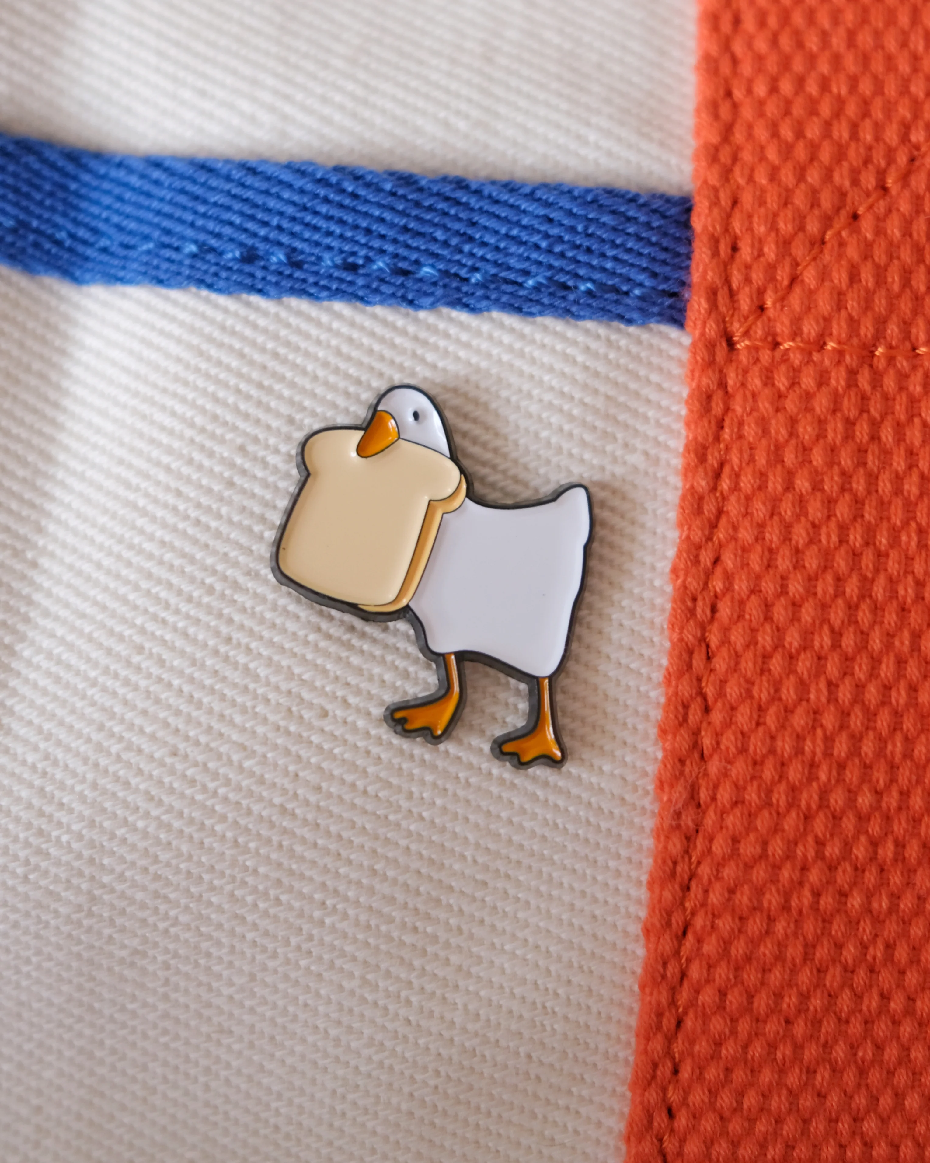 Goose with Bread Enamel Pin - Image 3