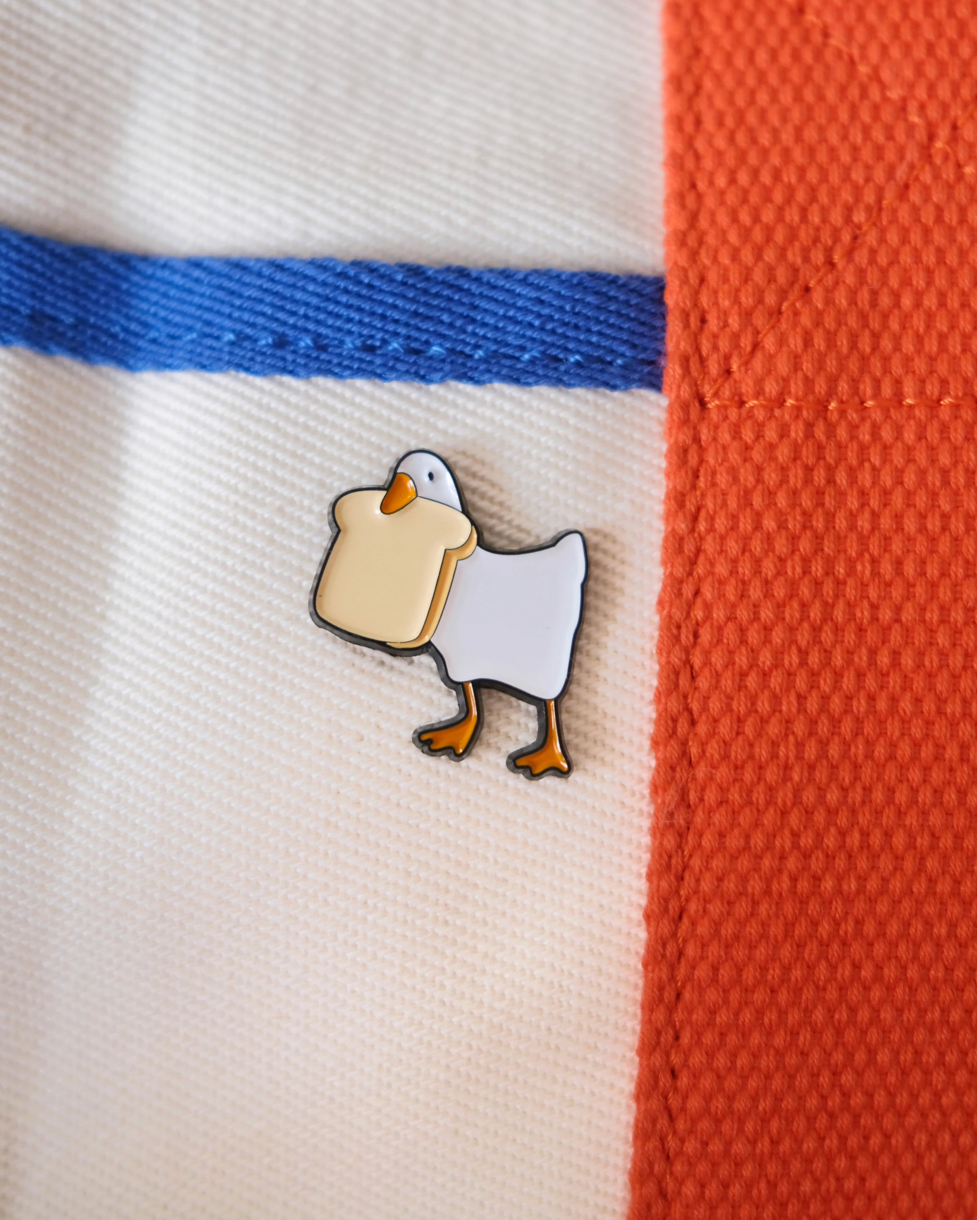 Goose with Bread Enamel Pin - Image 4
