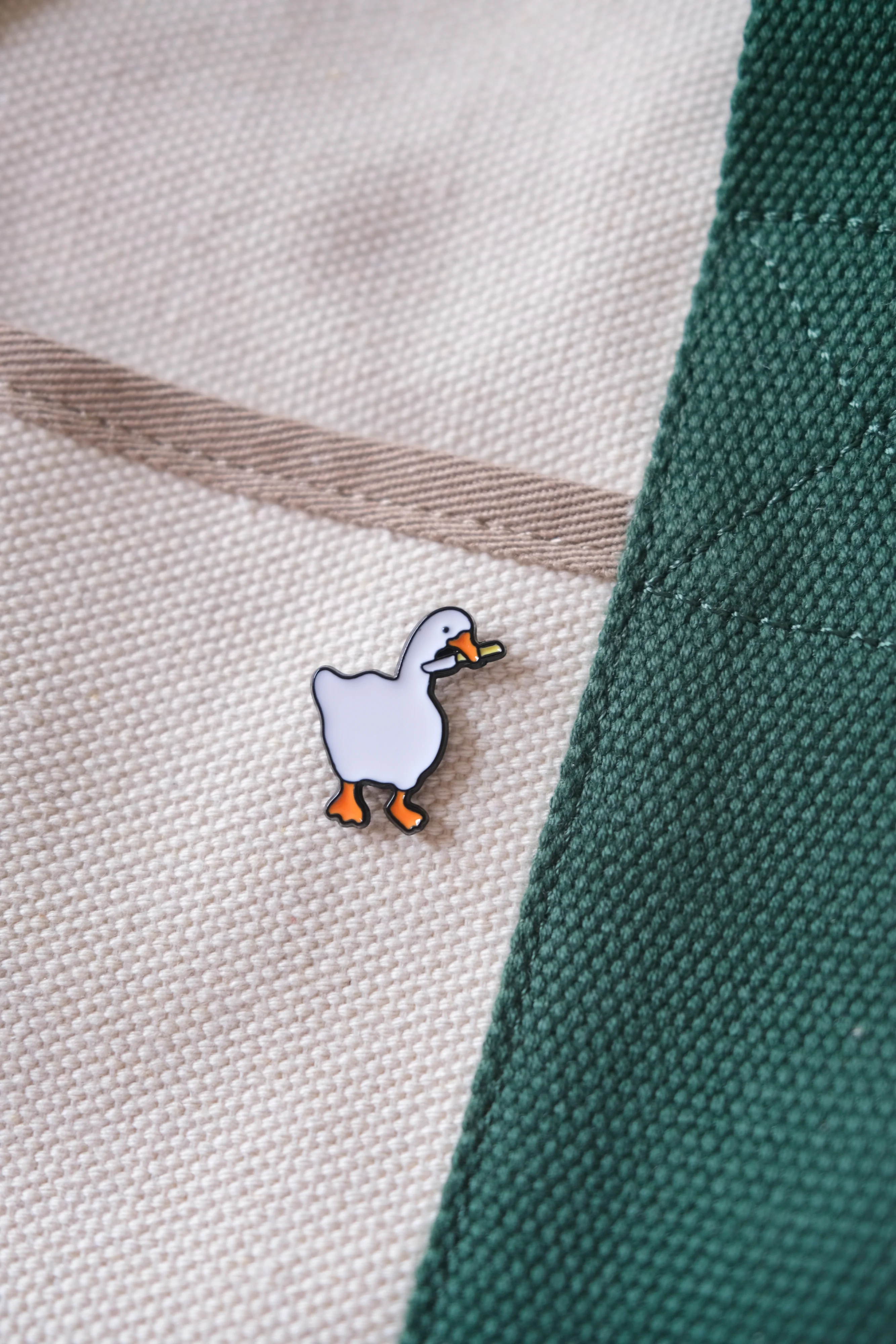 Goose with Knife Enamel Pin - Image 3