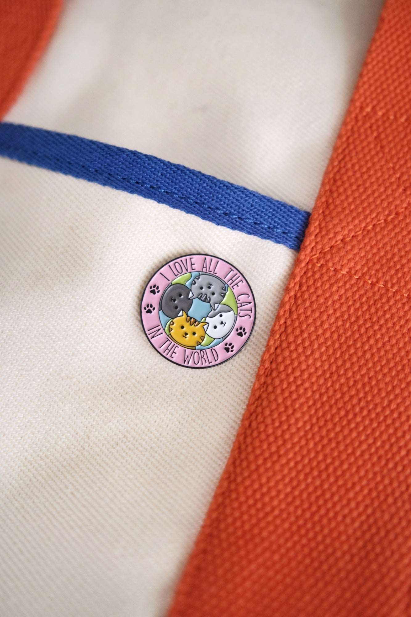 "I Love All The Cats In The World" Enamel Pin - Image 3