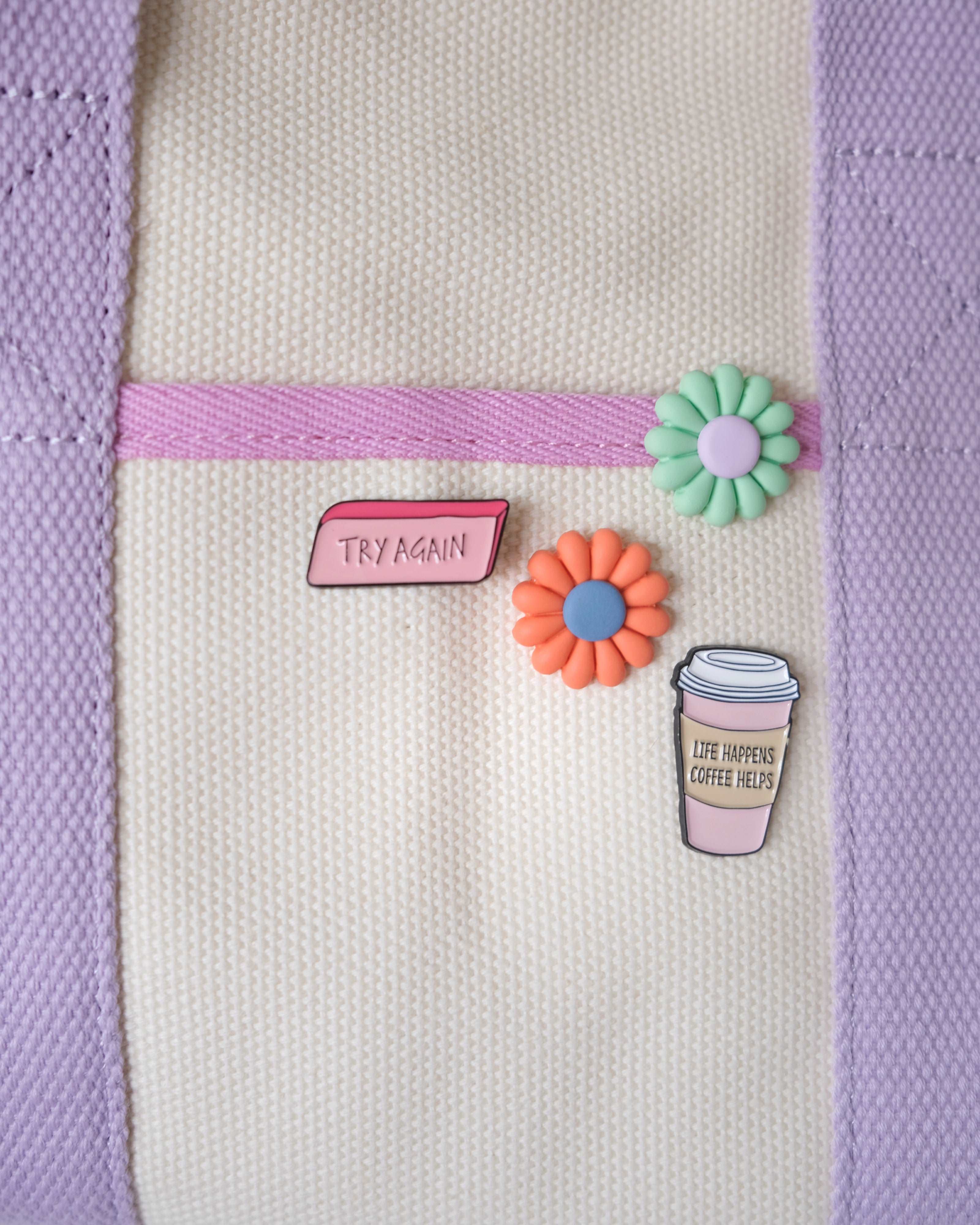 "Life Happens, Coffee Helps" Enamel Pin - Image 4