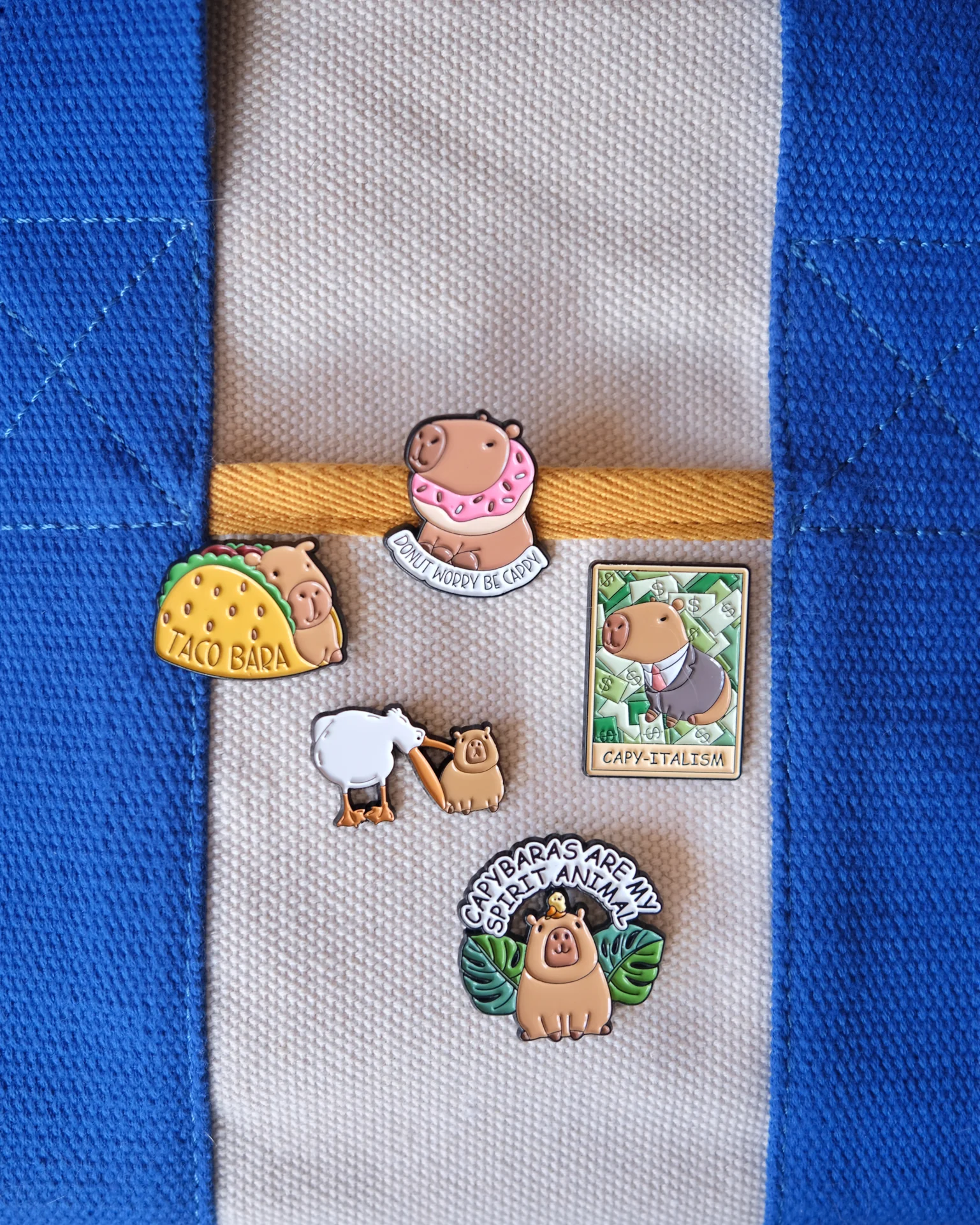 Pelican and Capybara Enamel Pin - Image 3