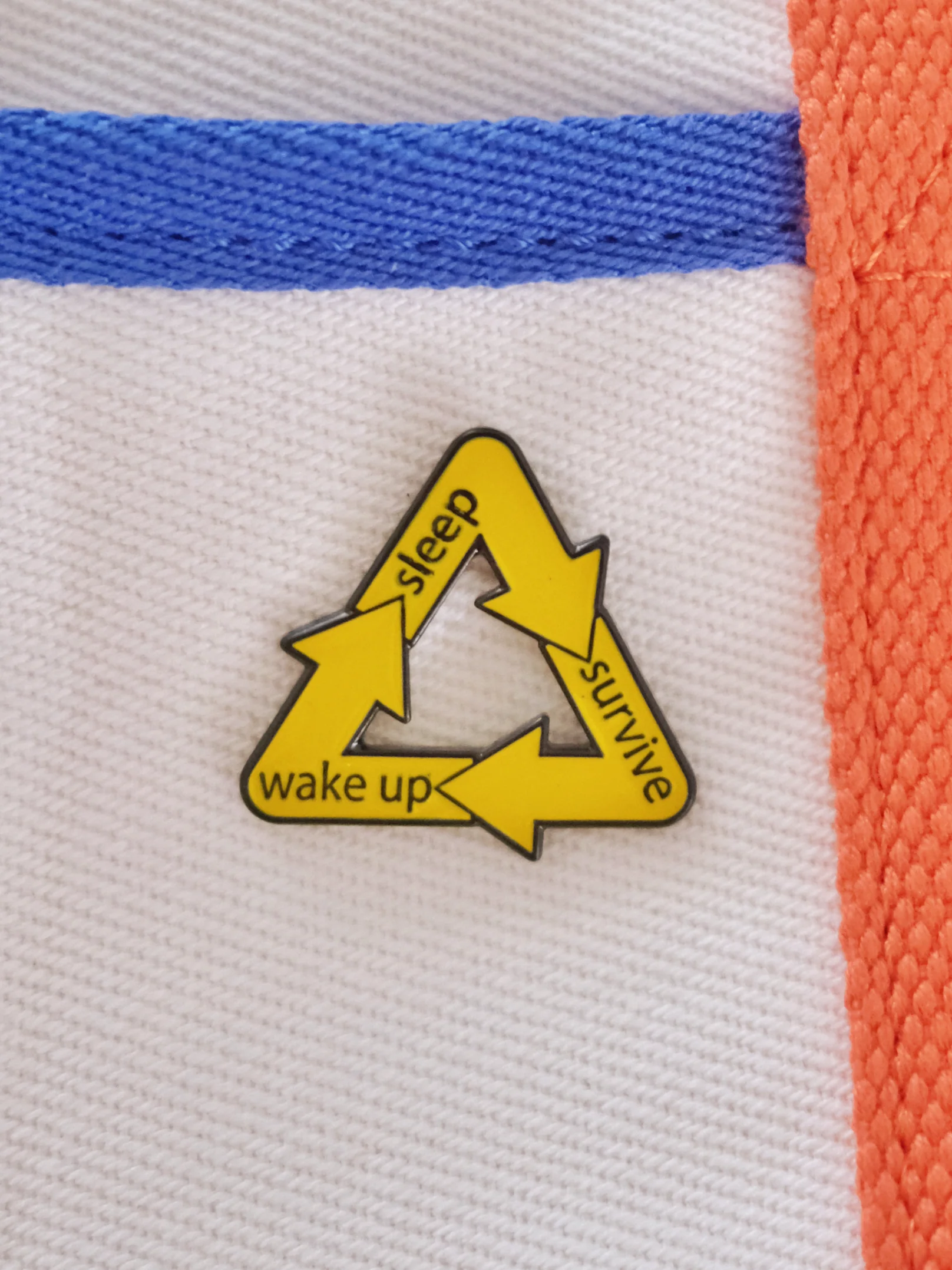 “Sleep Survive Wake Up” Enamel Pin