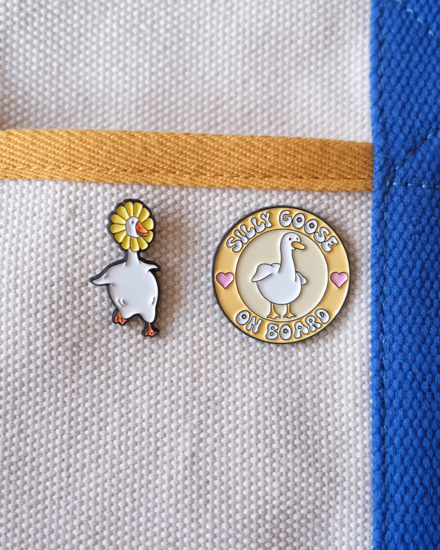 Sunflower Goose Enamel Pin - Image 3